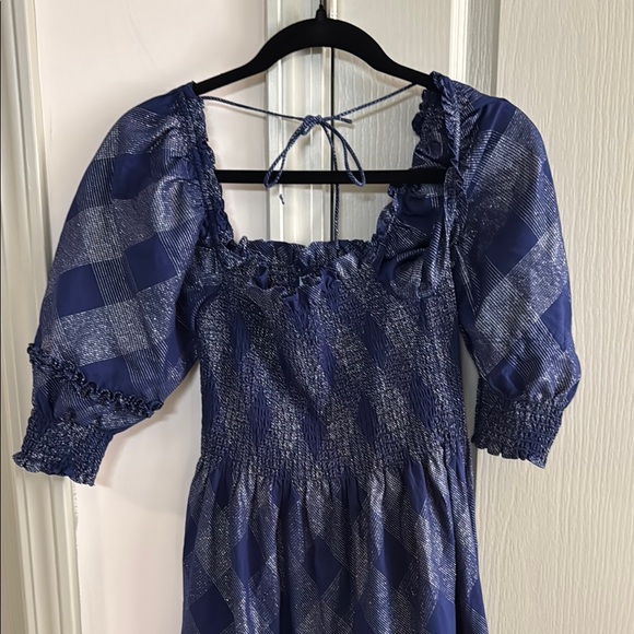 Hill House Navy and White Smocked Dress XS - Picture 3 of 7